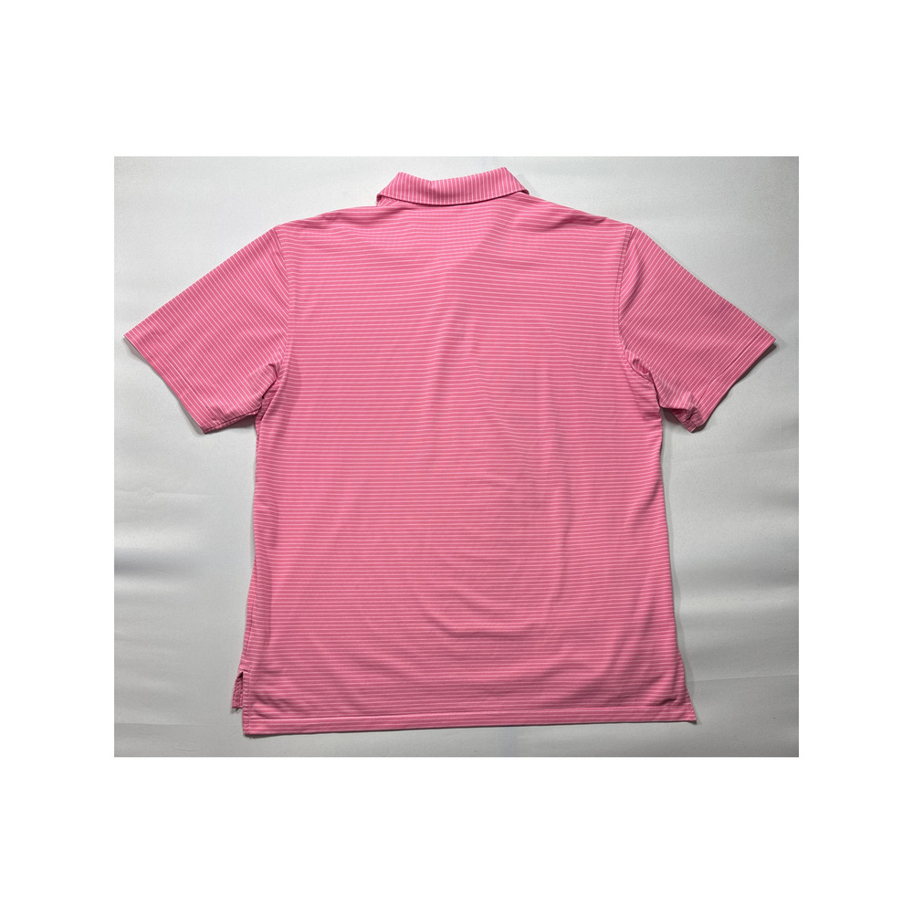 Peter Millar Summer Comfort Men's Pink White Striped Polo Shirt - Size XL - Picture 2 of 5